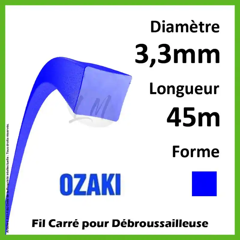 Authentique Fil Carré Ozaki Bleu 3,3mm x 45m