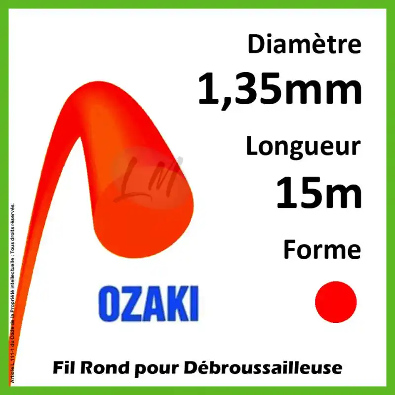 Prix Bas Fil Rond Ozaki Rouge 1,35mm x 15m