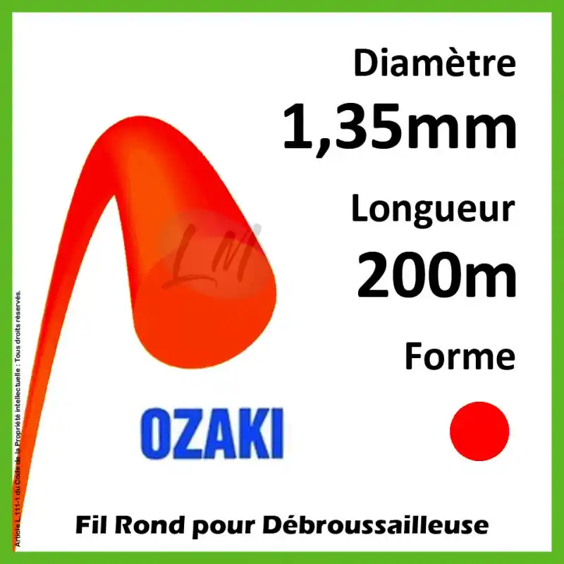 Prix Promo Fil Rond Ozaki Rouge 1,35mm x 200m