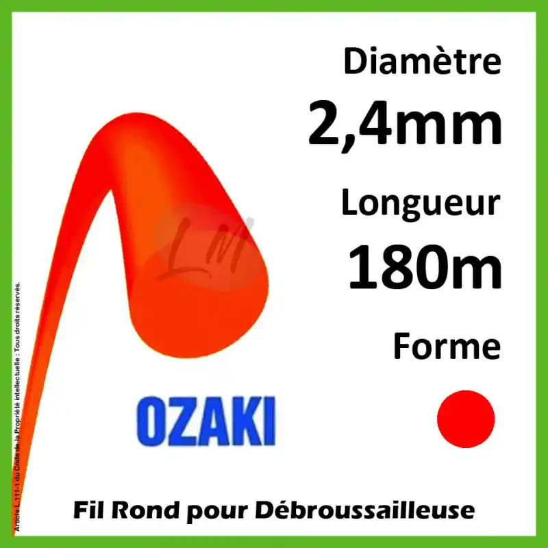 Prix Bas Fil Rond Ozaki Rouge 2,4mm x 180m