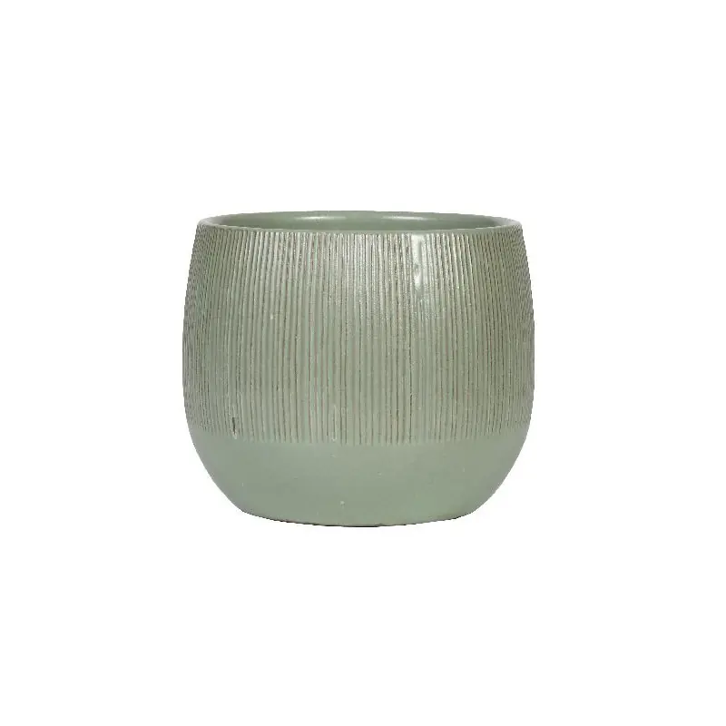 Promotion Cache pot malibu d14.5 h12.5cm ceramique vert
