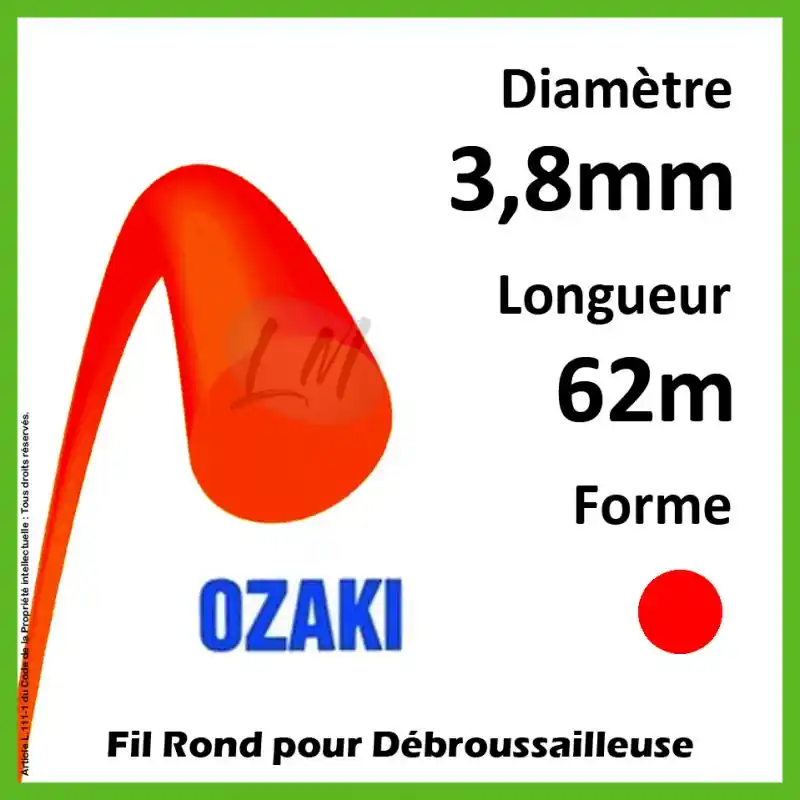 Fil Rond Ozaki Rouge 3,8mm x 62m Commander Maintenant