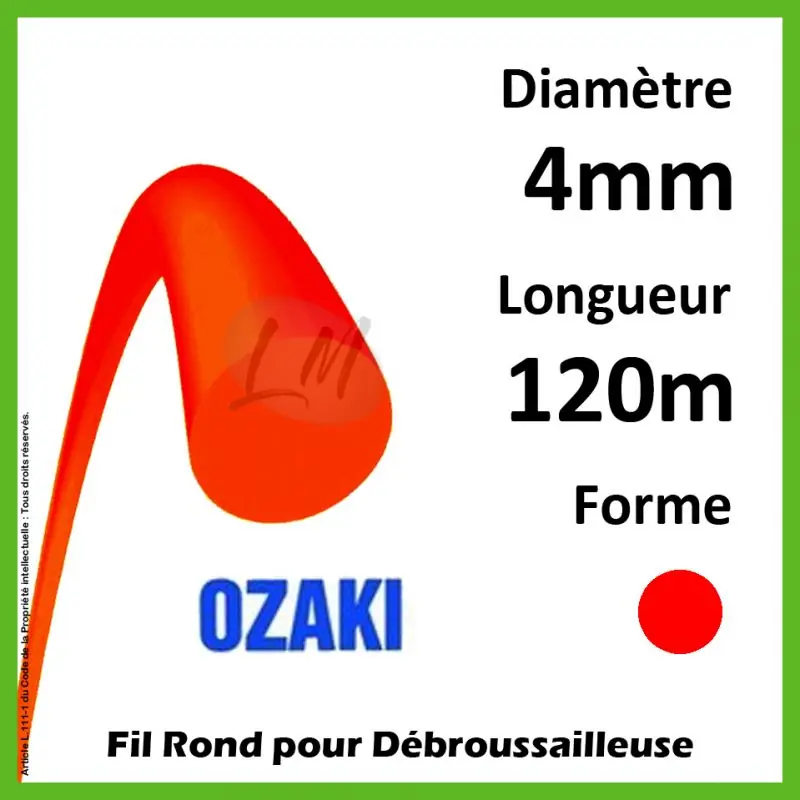 Fil Rond Ozaki Rouge 4mm x 120m Authentique