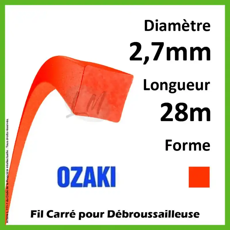 Affaire À Saisir Fil Carré Ozaki Premium Line Orange Fluo 2,7mm x 28m