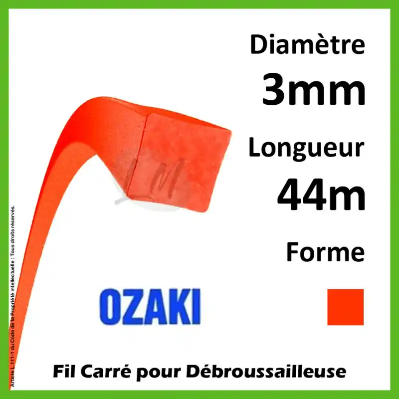 Acheter Direct Fil Carré Ozaki Premium Line Orange Fluo 3mm x 44m