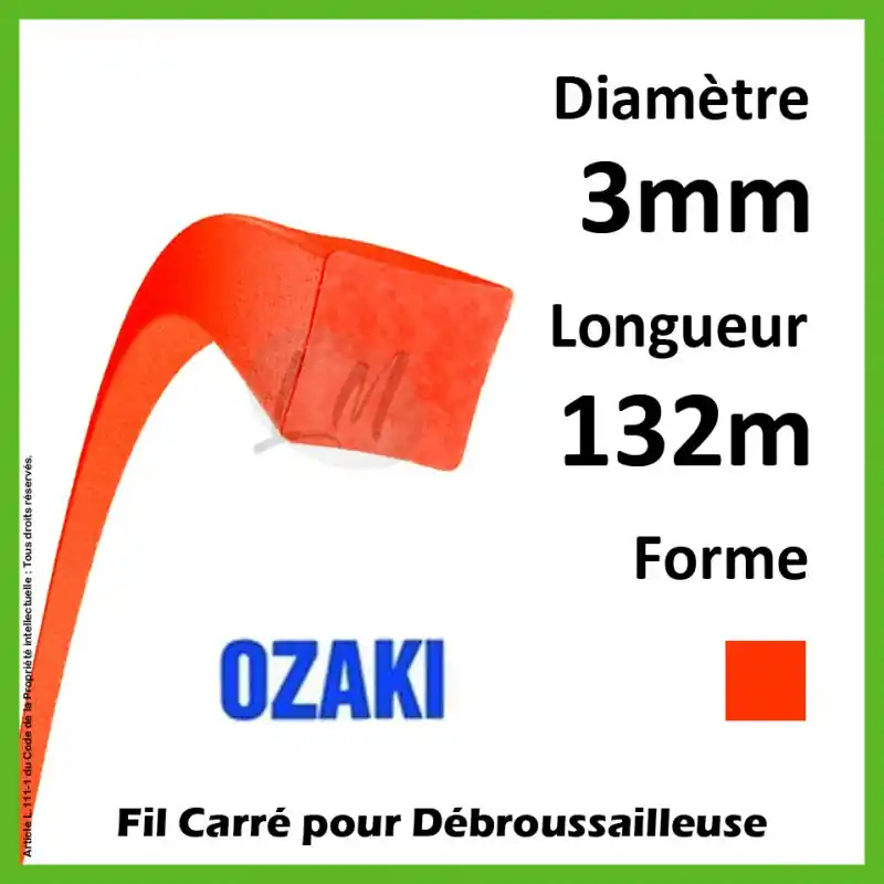 Retour Gratuit Fil Carré Ozaki Premium Line Orange Fluo 3mm x 132m
