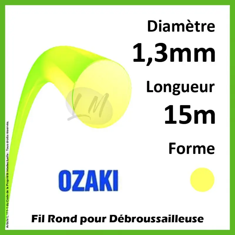 Fil Rond Ozaki Premium Line Jaune Fluo 1,3mm x 15m Bon Marché