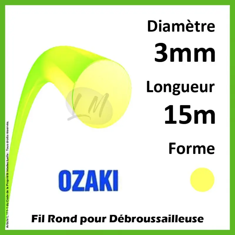 Fil Rond Ozaki Premium Line Jaune Fluo 3mm x 15m Meilleure Vente