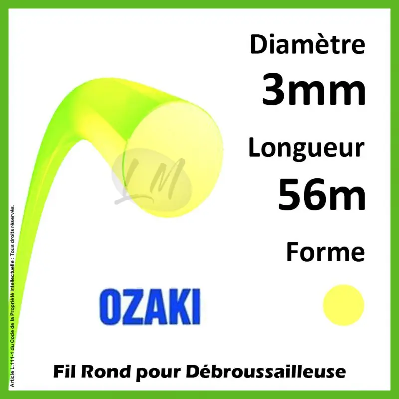 Offre Limitée Fil Rond Ozaki Premium Line Jaune Fluo 3mm x 56m