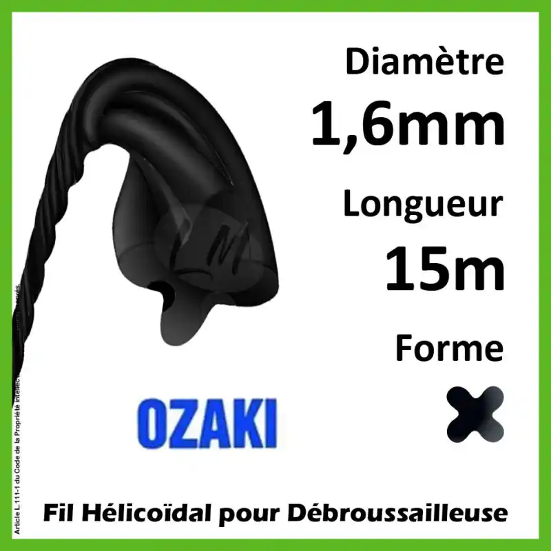 Soldes Fil Hélicoïdal Ozaki Twisted Power Silent Line Noir 1,6mm x 15m