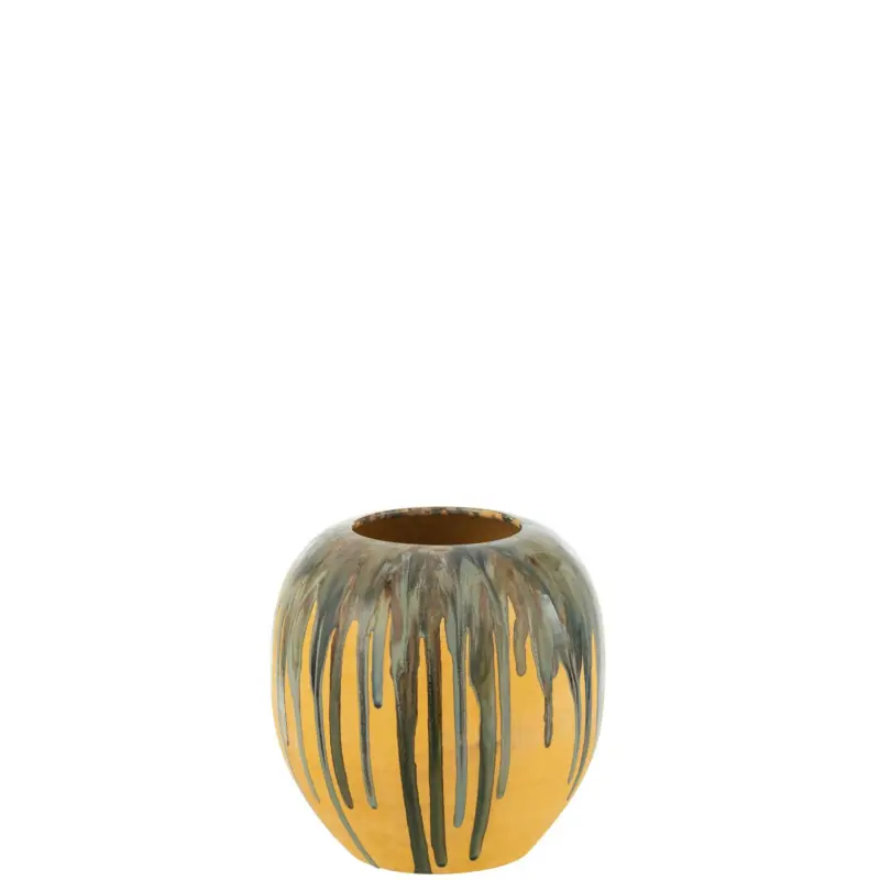 Livraison Express Cache pot jaune peint ceramique s 30x30x30cm