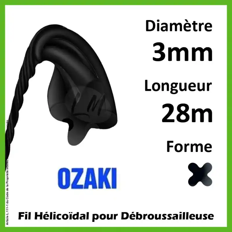 Produit De Marque Fil Hélicoïdal Ozaki Twisted Power Silent Line Noir 3mm x 28m