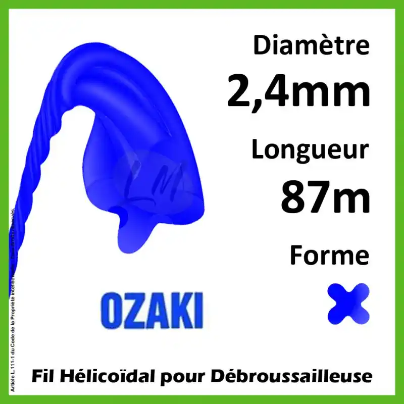 Solde Fil Hélicoïdal Ozaki Pro-Core Line Bleu 2,4mm x 87m