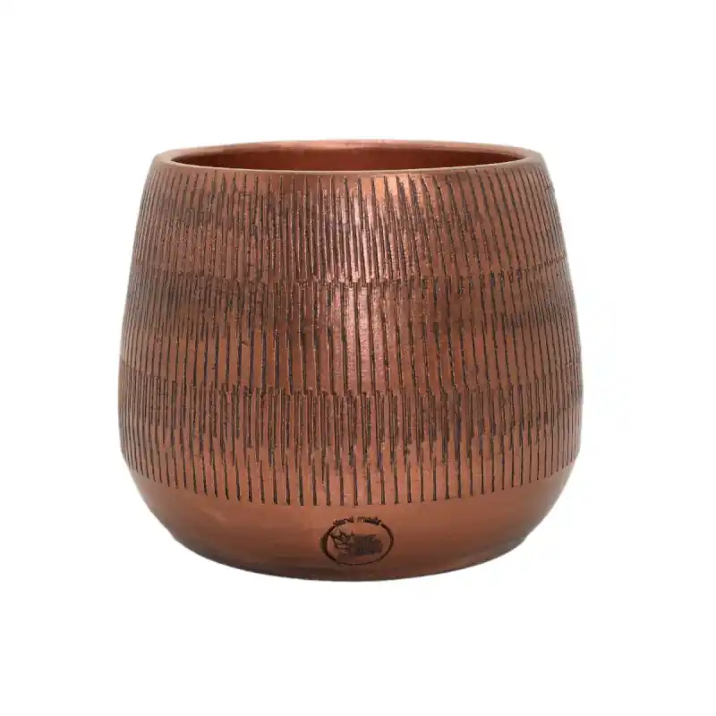 /cache-pot pylos d17 h15cm ceramique cuivre Super Prix