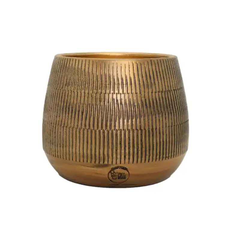 Expédié Aujourd&rsquo;hui /cache-pot pylos d17 h15cm ceramique or