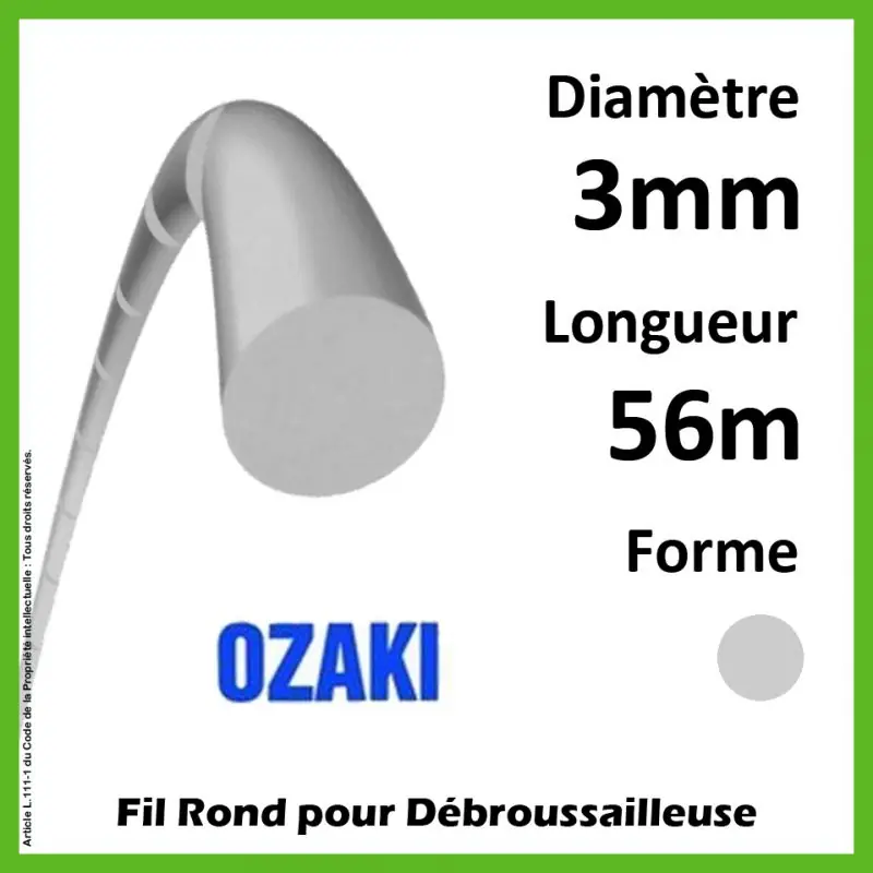 Soldes Fil Rond Strié Ozaki Energy Line Gris 3mm x 56m