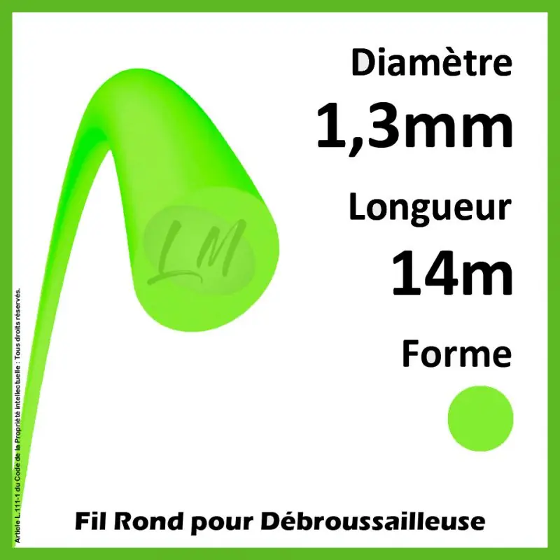 Fil Rond 1er Prix Vert 1.3mm x 14m Dernier Modèle