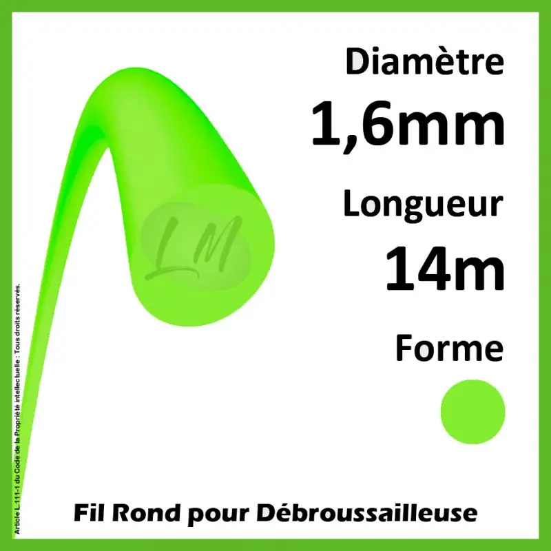 Remise Fil Rond 1er Prix Vert 1.6mm x 14m