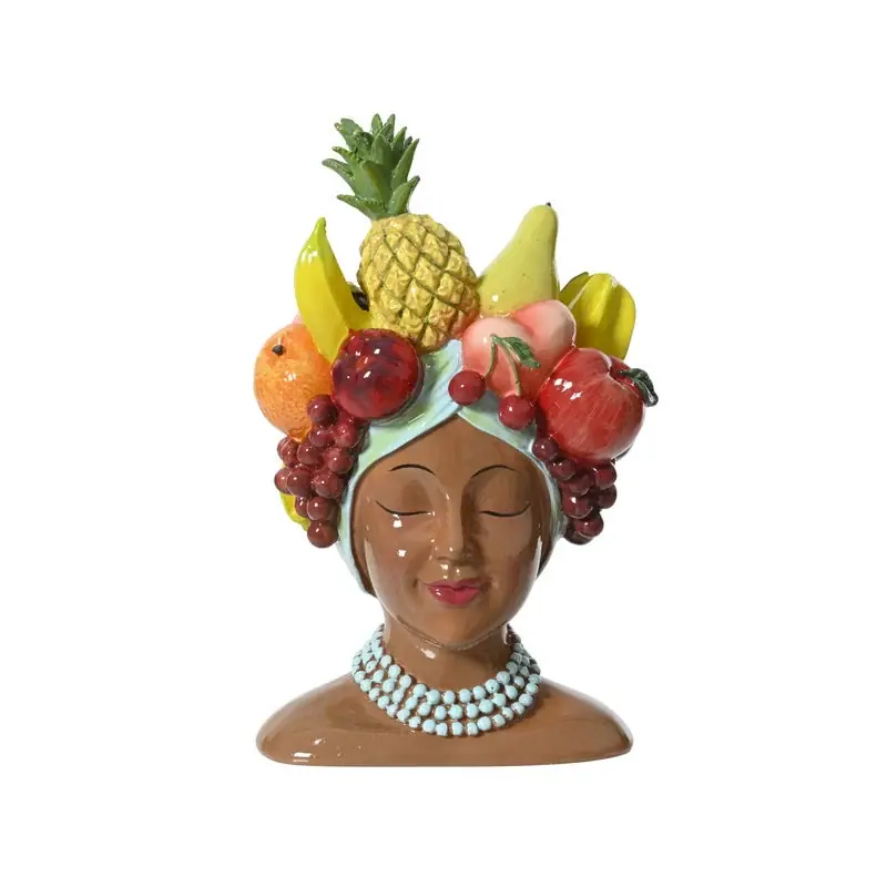 CACHE POT TETE FRUITS MULTI H36.7CM Prix Promo