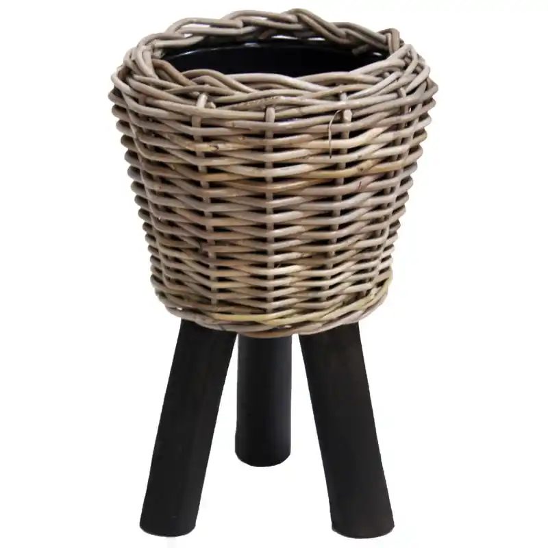 Bon Marché DRYPOT ROTIN GRIS SUR LES JAMBES D27 H42