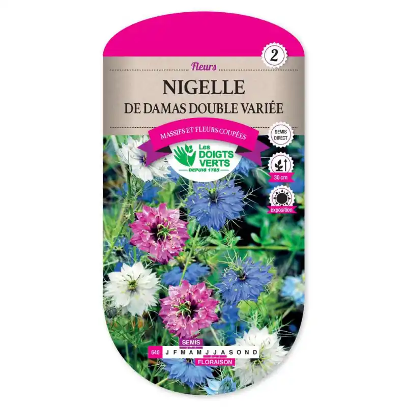 Expédié Aujourd&rsquo;hui Nigelle de damas double varie – graines 3g – les doigts verts