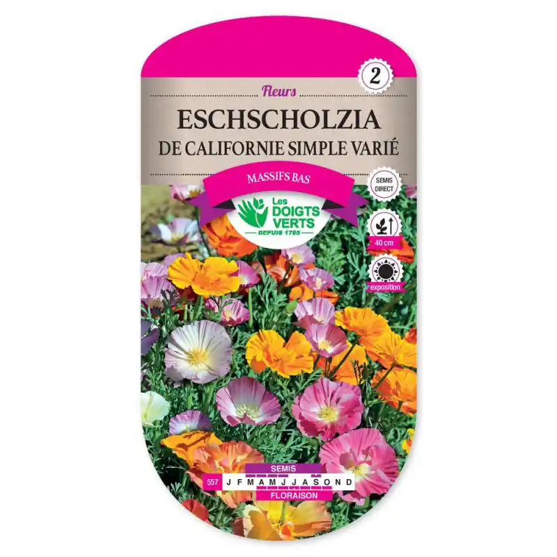 Eschscholtzia californie simple – graines 2g – les doigts verts Produit De Marque