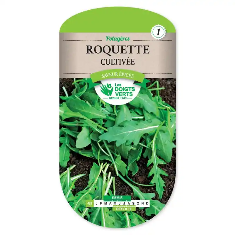 Marque Roquette cultivee – sachet de graines 5g – les doigts verts