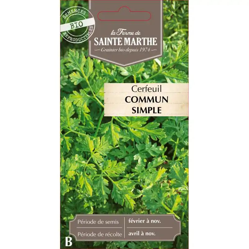 Super Prix Cerfeuil commun bio de la ferme sainte marthe pour une cuisine savoureuse – graines à semer