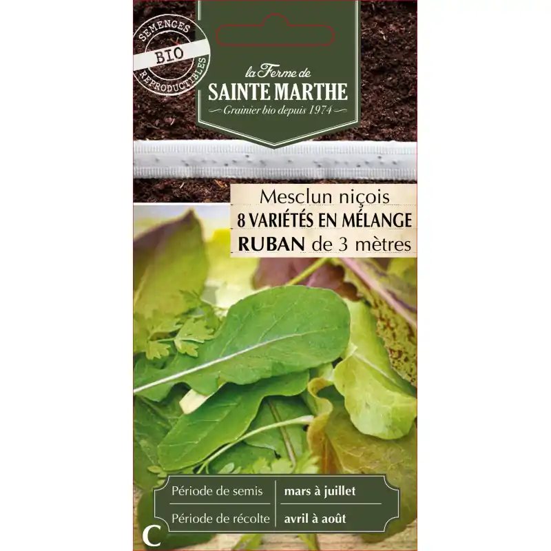 Populaire Ruban mesclun niçois bio – délicieux mélange de salades de la ferme sainte marthe – graines à semer