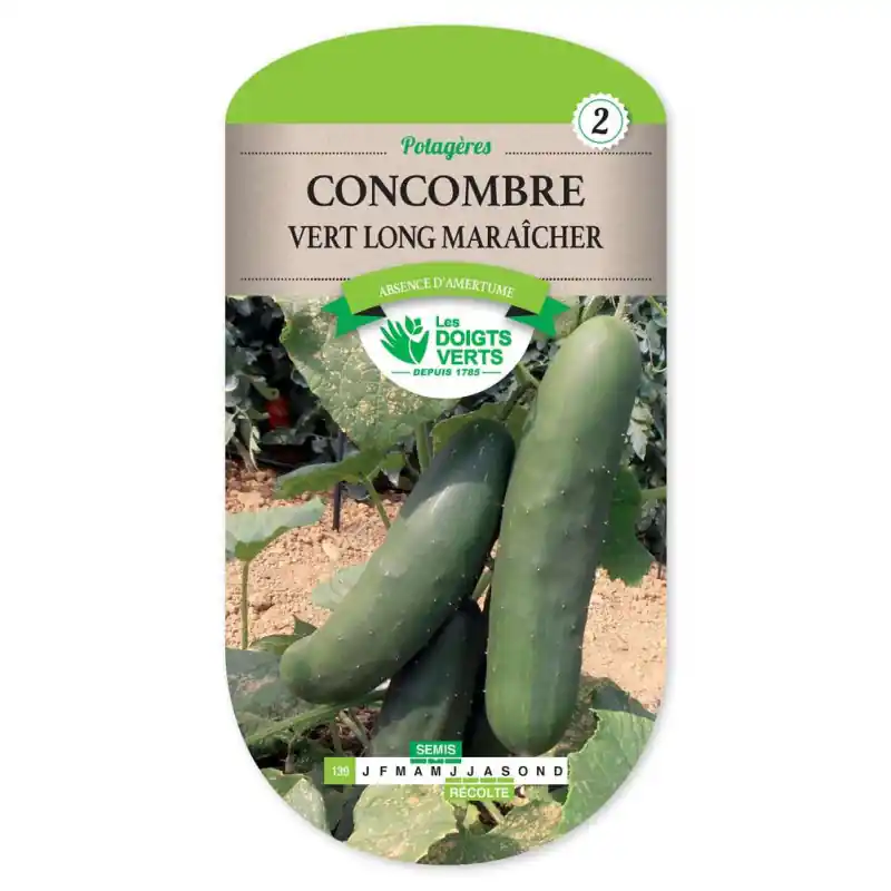 Offre Du Jour Concombre vert long maraicher – graines 4g – les doigts verts