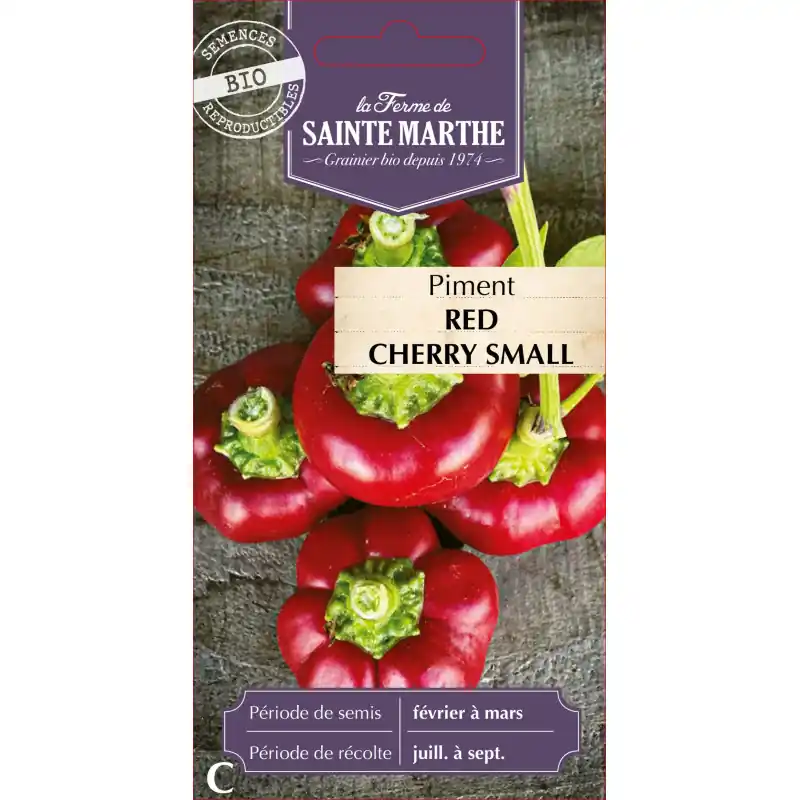 Nouveauté Piment red cherry small bio de la ferme sainte marthe 100g - graines à semer