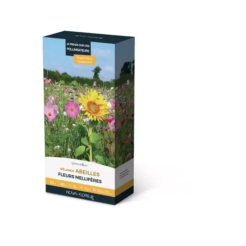 Mélange Abeilles 30m² - Graines de jachère Écologique pour Plantes et Potagers Super Prix