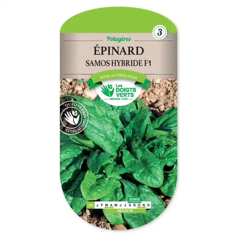 Epinard samos hyb.f1 – sachet de graines 10g – les doigts verts Paiement Sécurisé
