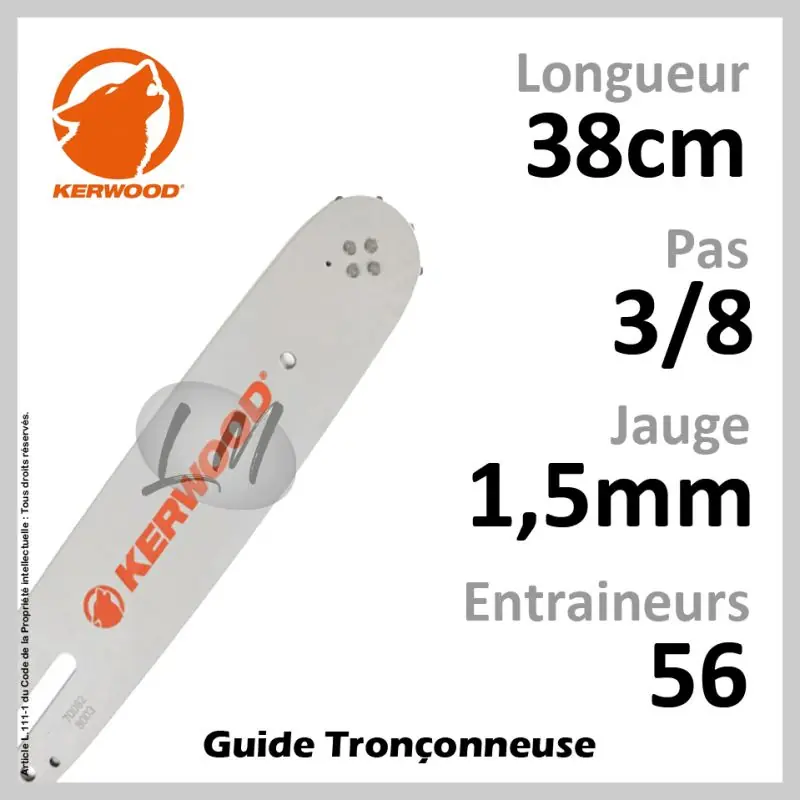 Vente Flash Guide Kerwood 38 – Pas 3/8 – Jauge 1.5mm – 56 Ent