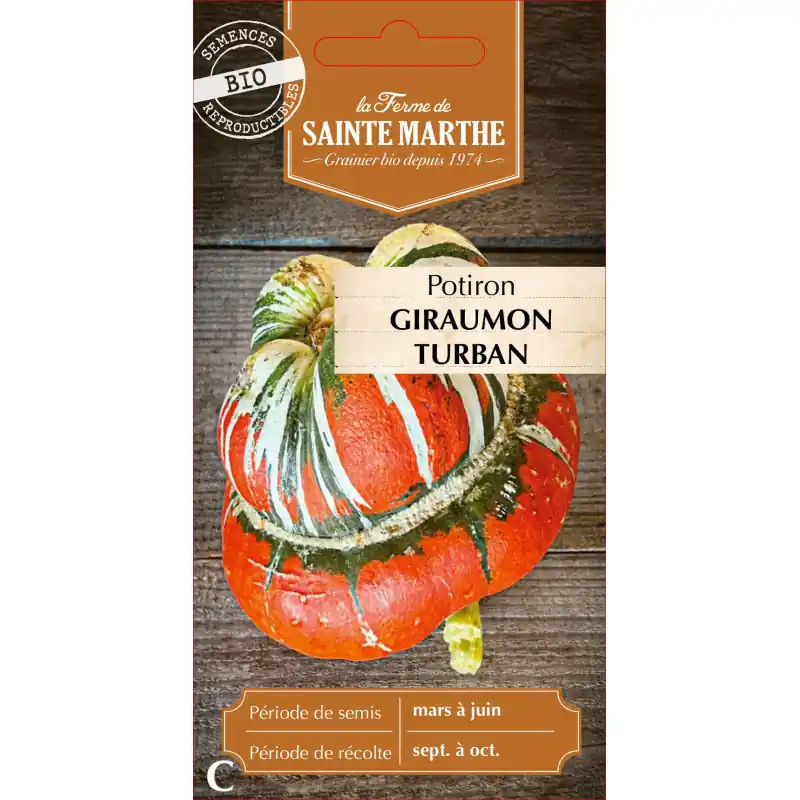 Meilleur Choix Potiron giraumon turban bio de la ferme sainte marthe - légume frais et savoureux - graines à semer