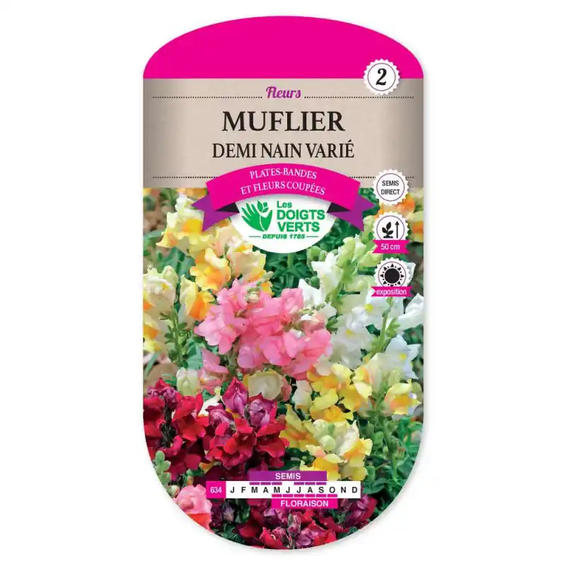 Acheter En Ligne Muflier demi-nain varie - sachet de graines 0,8g - les doigts verts
