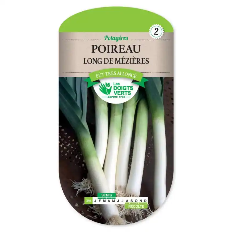 Achetez Aujourd'hui Poireau long de mezieres - sachet de graines 3g - les doigts verts