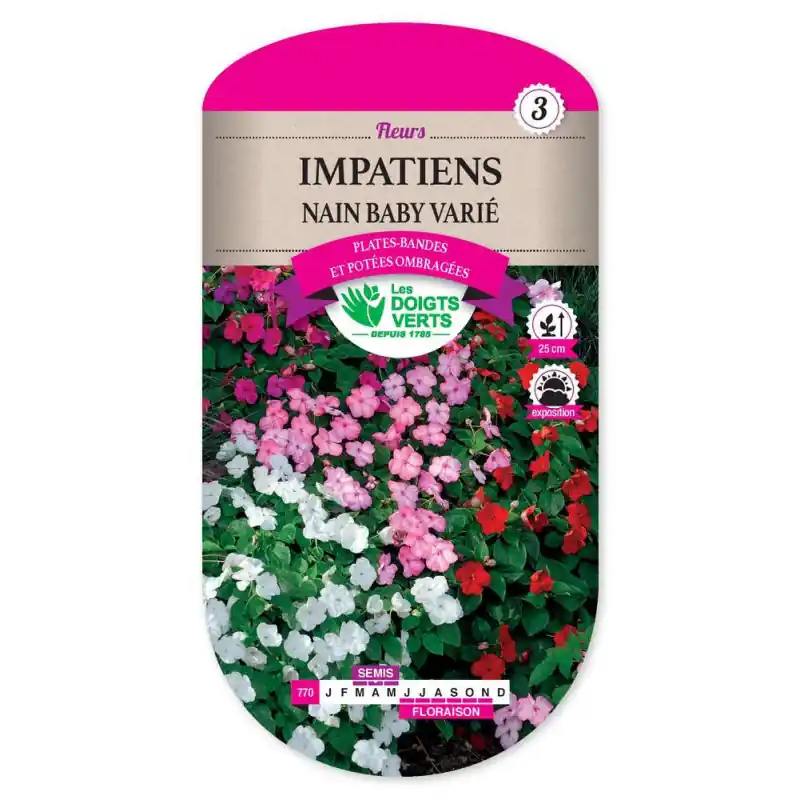 Offre Exclusive Impatiens naine baby variee – graines 0,2g – les doigts verts