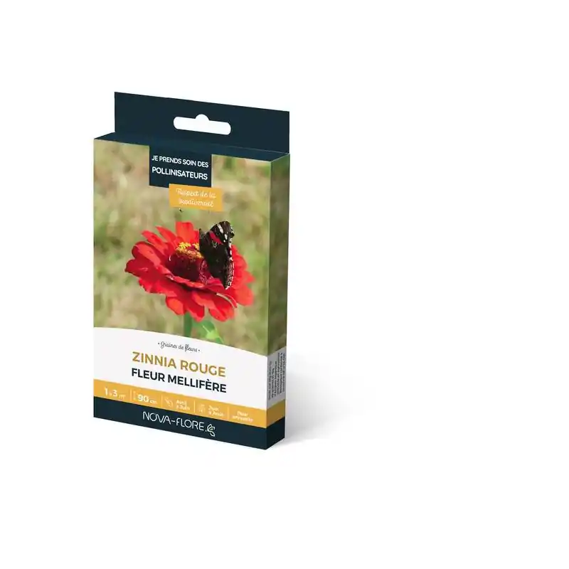 Prix Réduit Zinnia Rouge 3m² en graine – Plante Fleurie Éclatante pour Jardin et Décoration d‘Intérieur