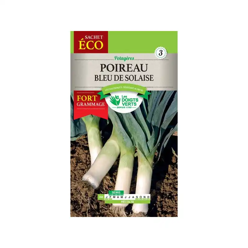 Seulement Aujourd&rsquo;hui Poireau bleu de solaise – sachet de graines 8g – les doigts verts
