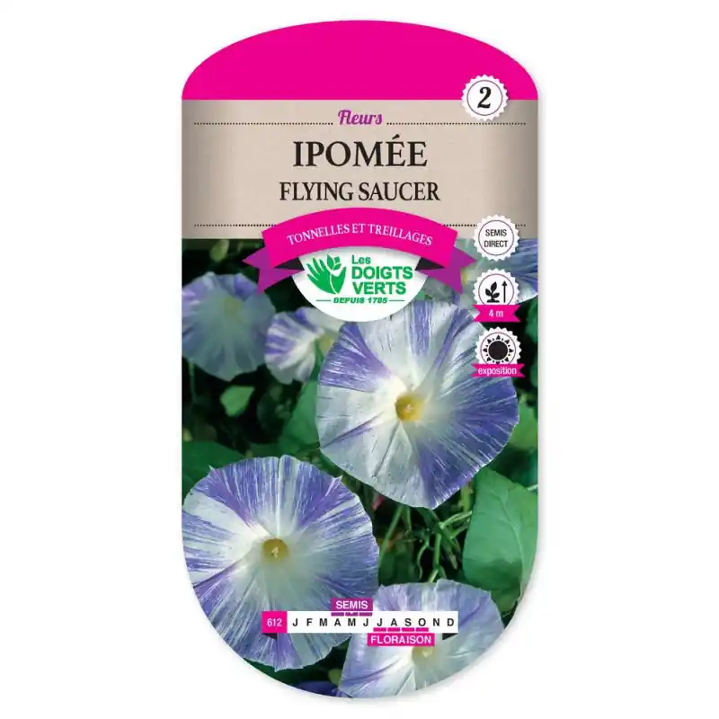 Commande En Gros Ipomee flying saucer – sachet de graines 2g – les doigts verts