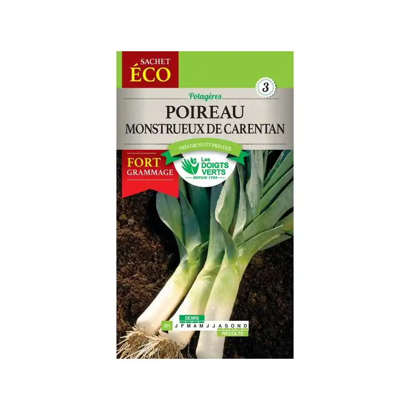 Petit Prix Poireau monstrueux de carentan 2 – graines 10g – les doigts verts