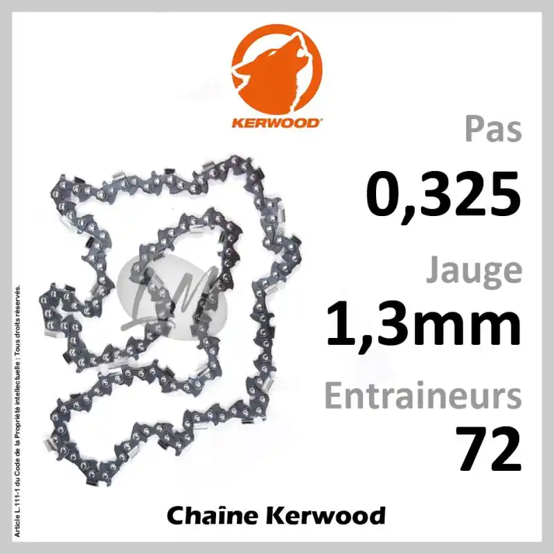 Chaîne KERWOOD 72 Entraineurs, Pas 0,325 – Jauge 1,3mm Meilleur Choix