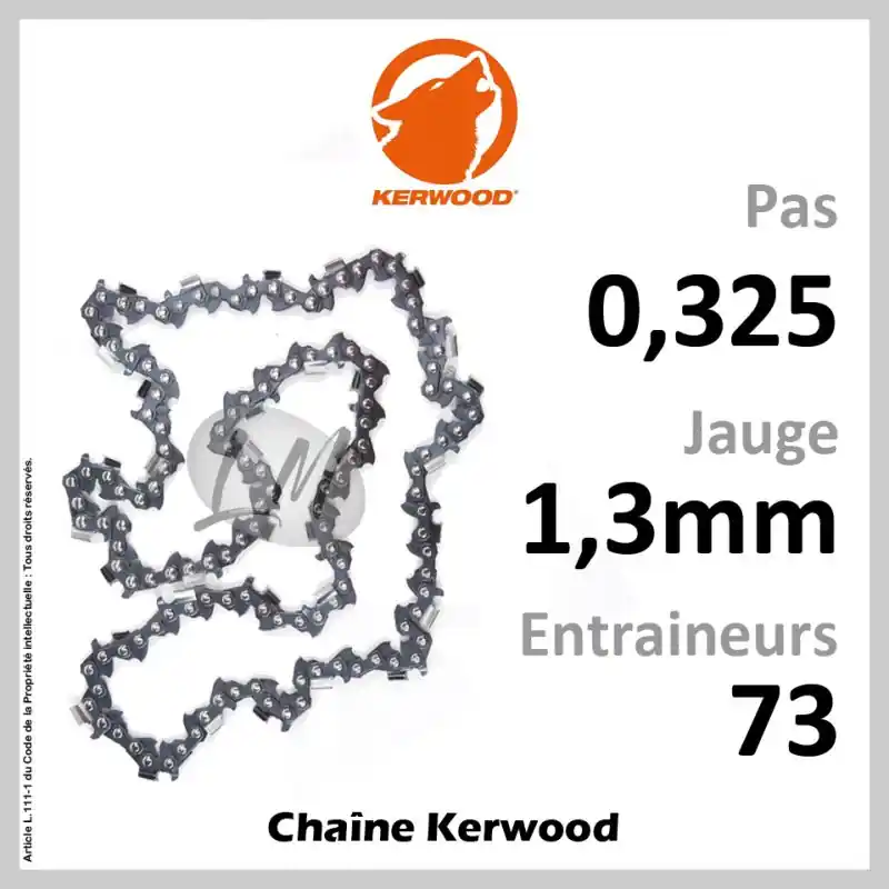 Chaîne KERWOOD 73 Entraineurs, Pas 0,325 – Jauge 1,3mm Paiement Sécurisé
