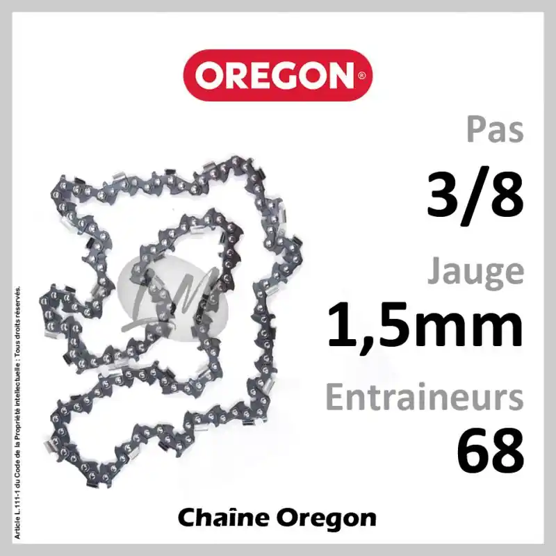 Chaîne Oregon 68 Entraineurs S-70, Pas 3/8 – Jauge 1,5mm. 73DPX068E Bon Marché