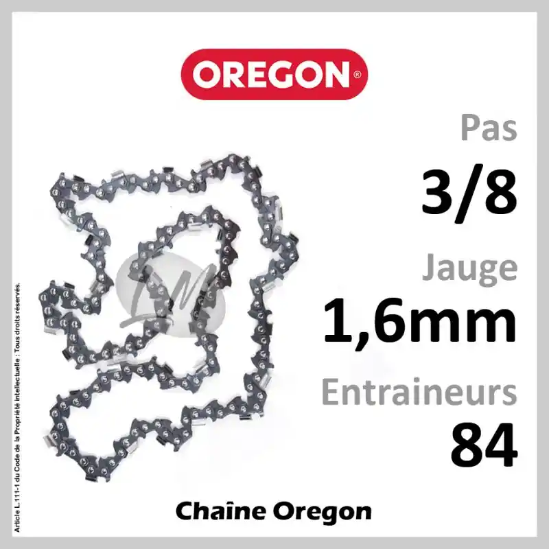 Chaîne Oregon 84 Entraineurs Super 70, Pas 3/8 – Jauge 1,6mm. 75LPX076E Commander Maintenant