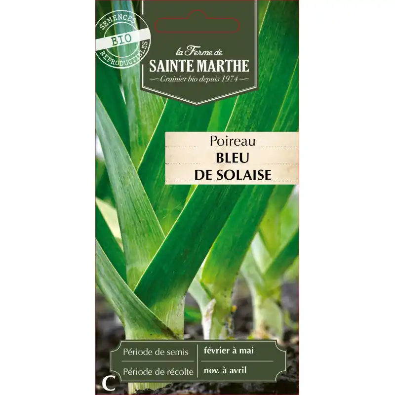 Poireau bleu de solaise bio de la ferme sainte marthe, légume gourmet et savoureux - graines à semer Nouvel Arrivage