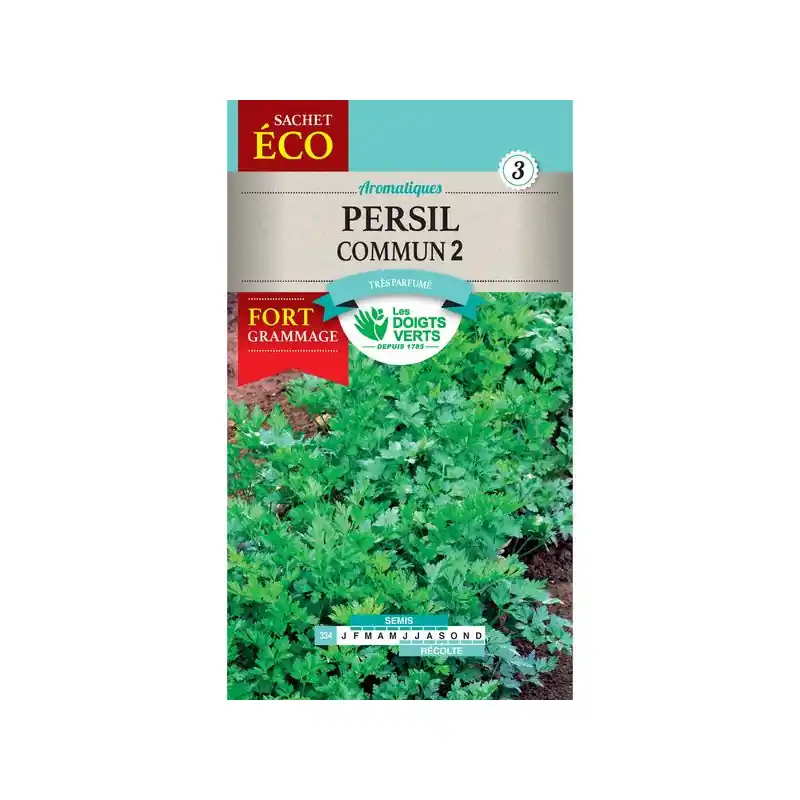 Marque Persil commun 2 – sachet de graines 25g – les doigts verts