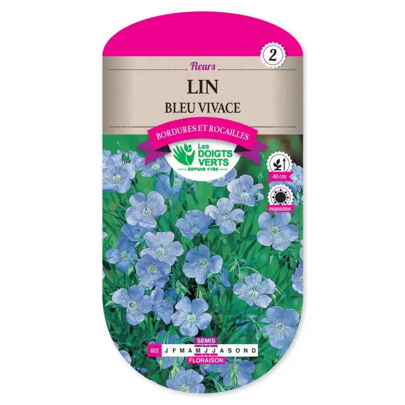Offre Limitée Lin bleu vivace - sachet de graines 2g - les doigts verts