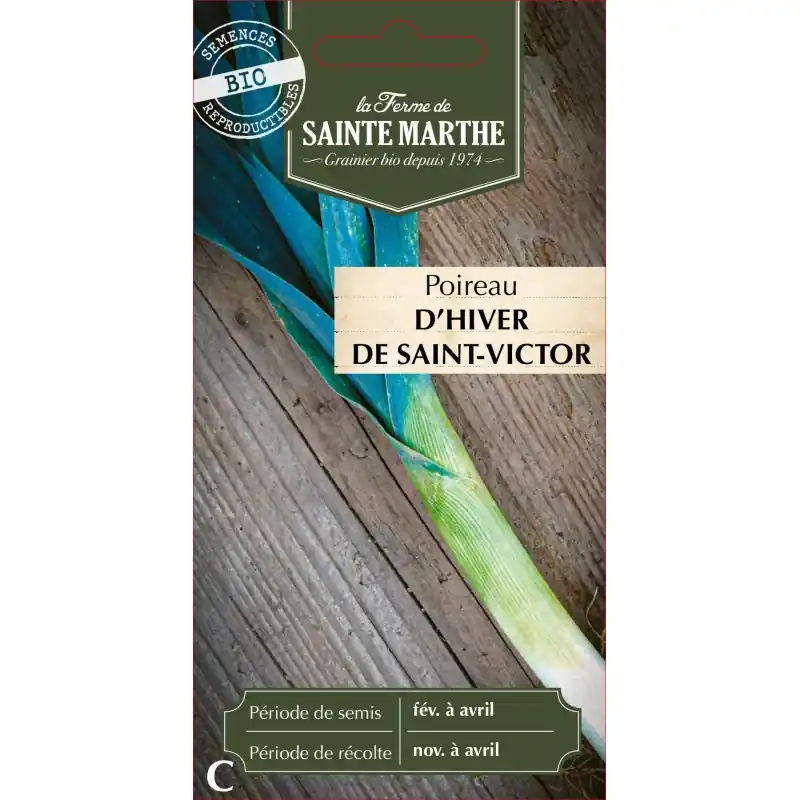 Quantité Limitée Poireau d‘hiver saint victor - sainte marthe, légume bio pour soupes et plats savoureux - graines à semer
